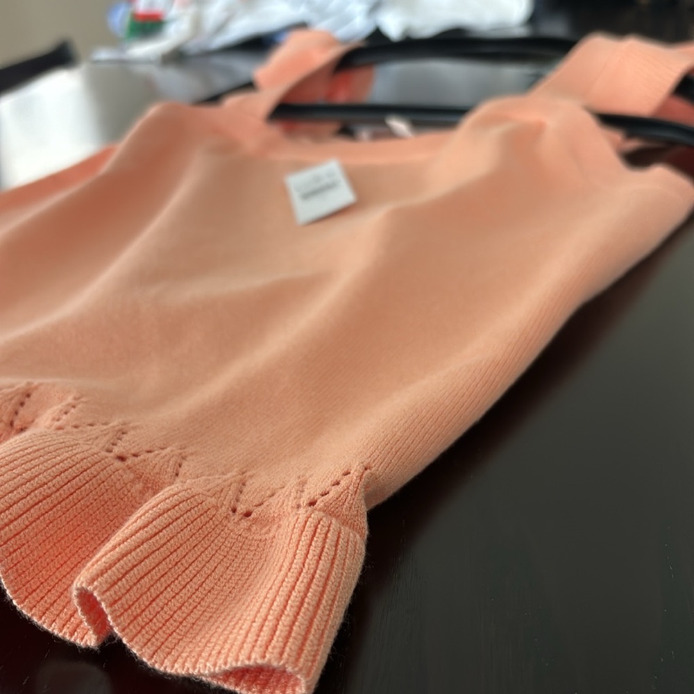 Loft Pointelle Ruffle Sweater Tank Top - Picture 3 of 3